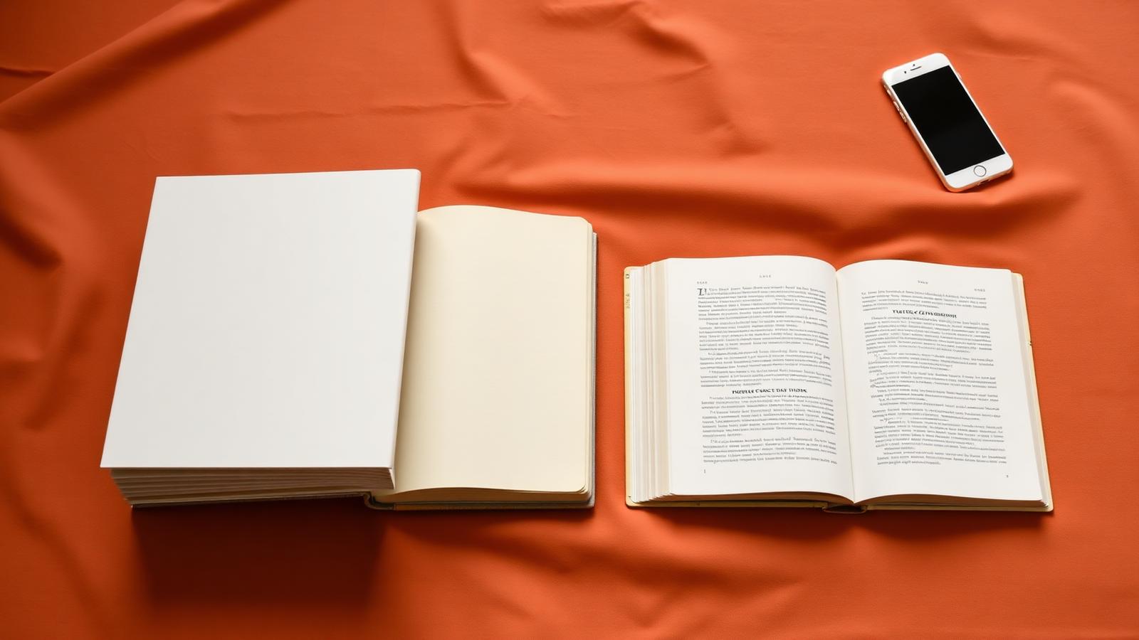 A closed book stacked beside an open book and a phone, symbolising training data and live retrieval